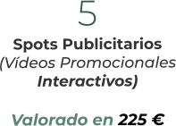 5Spots Publicitarios(Vídeos PromocionalesInteractivos)Valorado en 225 €