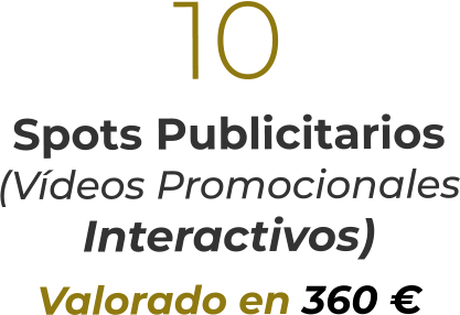 10Spots Publicitarios(Vídeos PromocionalesInteractivos)Valorado en 360 €